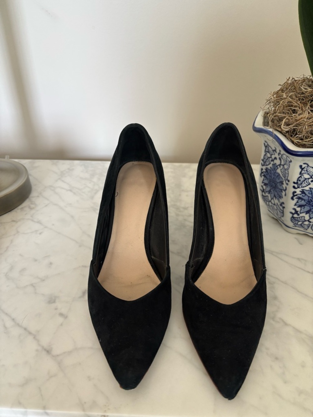 Loeffler Randall Black Suede Pointed-Toe Pumps